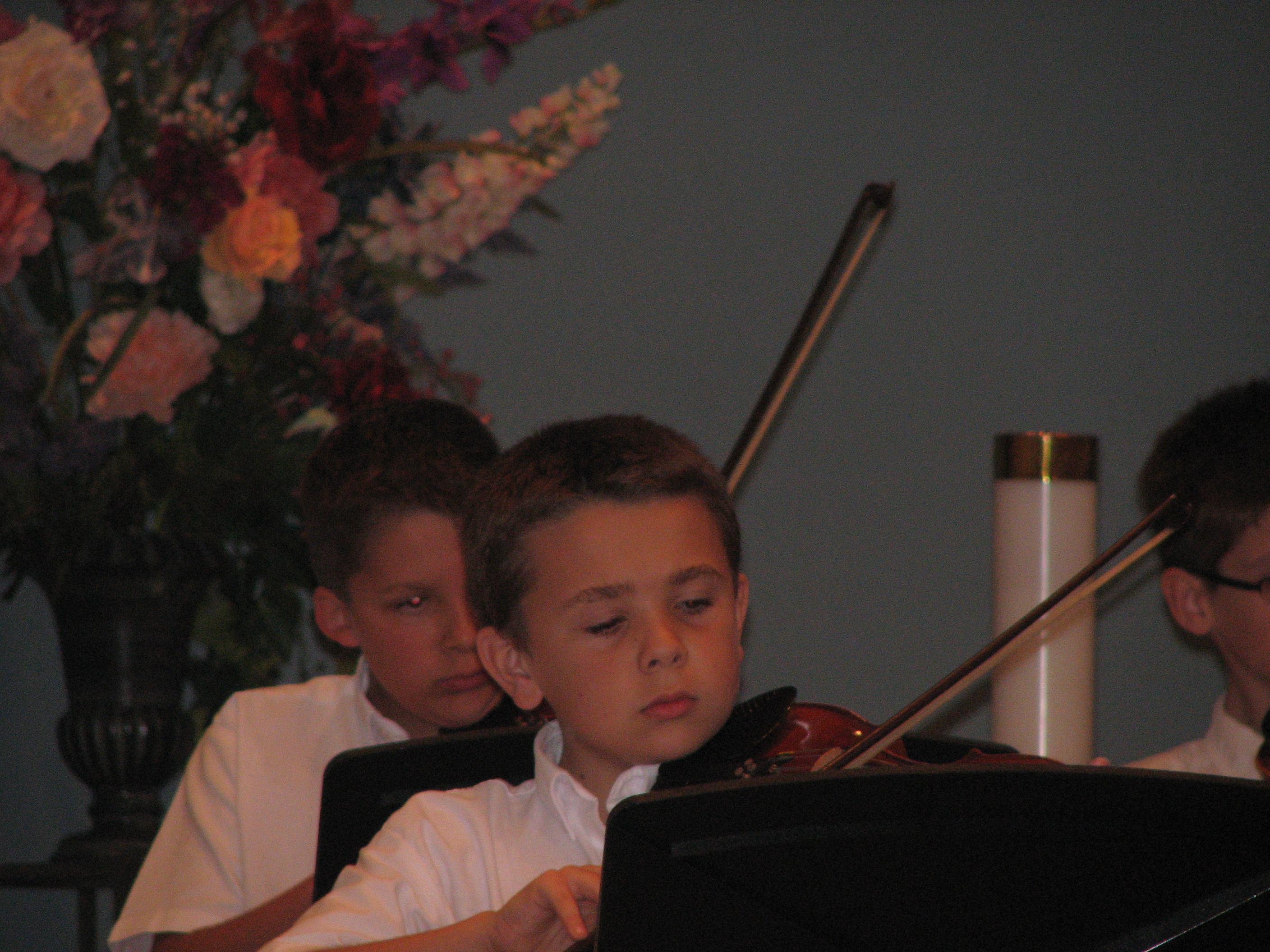 Playing Violin at a School Concert