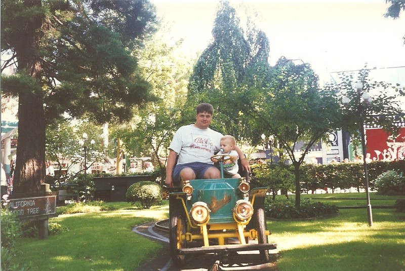 Jacob loved to drive the old-time cars at the Tivoli in Copenhagen, Denmark.