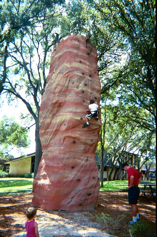 Jacob climbed this very quickly, we were visiting San Antonio