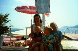 Claudia and the kids and the beach in Nice, France