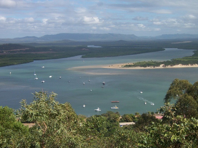 James Cook was Australias Columbus. He landed in Cooktown which is named after him.