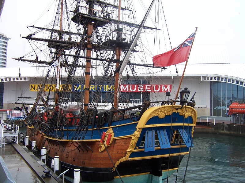 Replica of Captain Cooks ship.