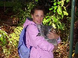Claudia holding a Koala