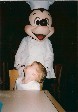 Jacob meets Mickey Mouse at Character Breakfast in Disney World