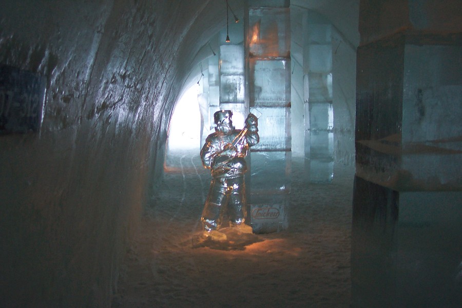 An Ice Statue in the hallway