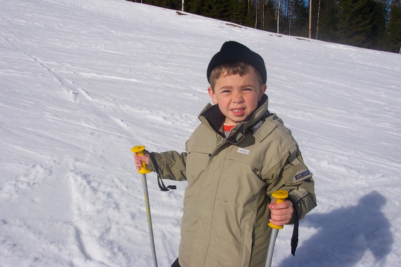 David is skiing in Bjsta backen