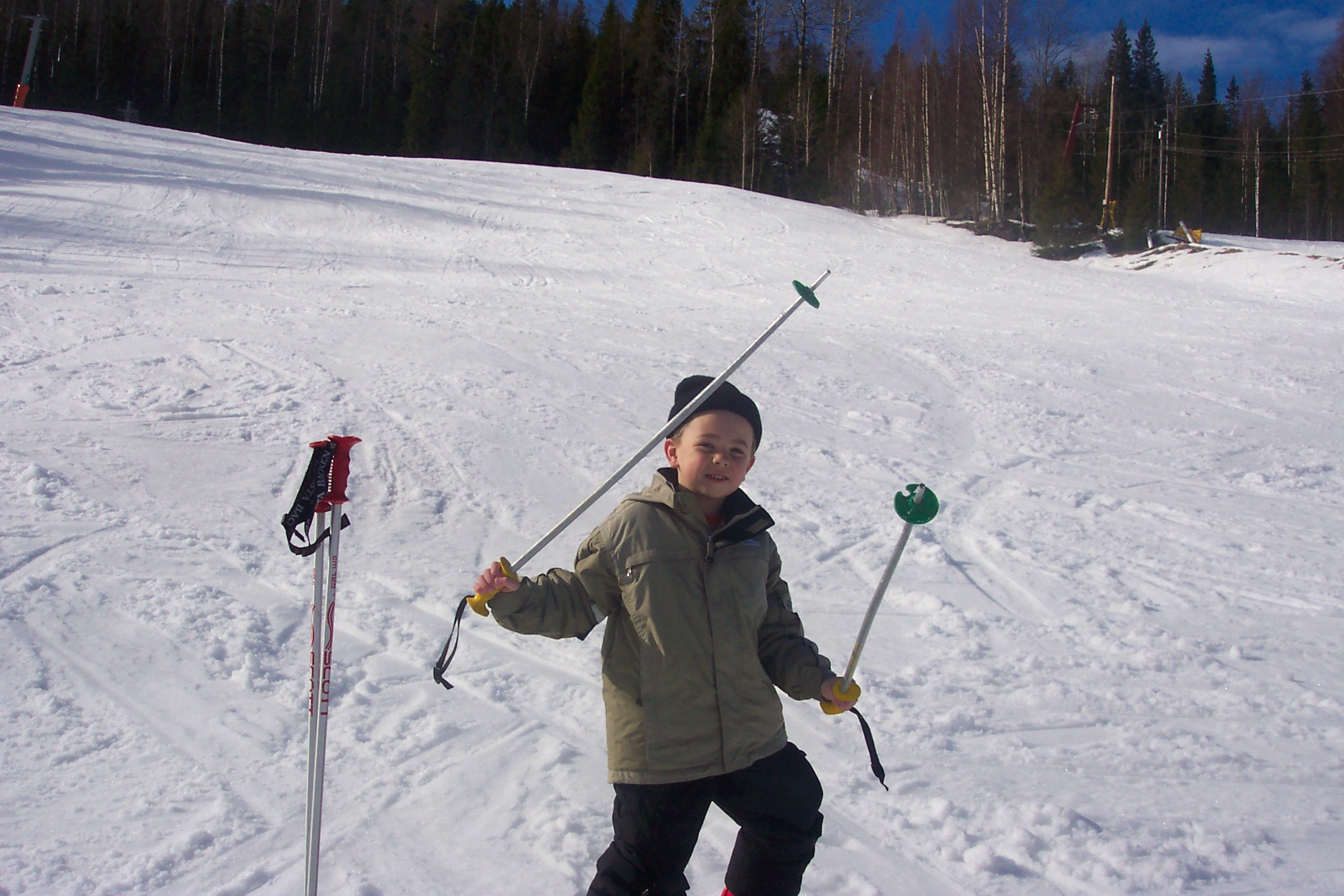 David is skiing in Bjsta backen