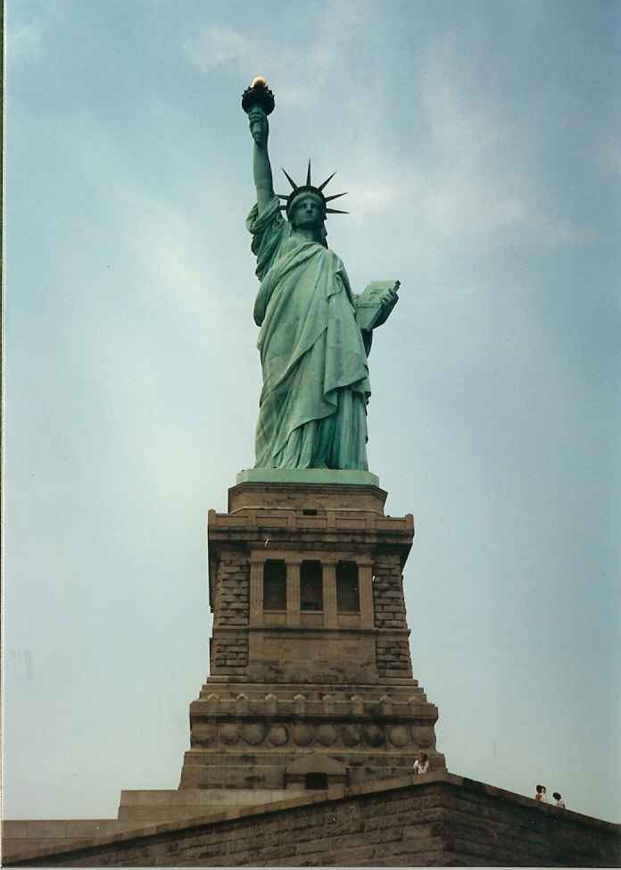 he Statue of Liberty.  Give me your tired, your poor, your huddled masses yearning to breath free. The wretched refuse of your teeming shore. Send these, the homeless, tempest-tost to me. I lift my lamp beside the golden door.