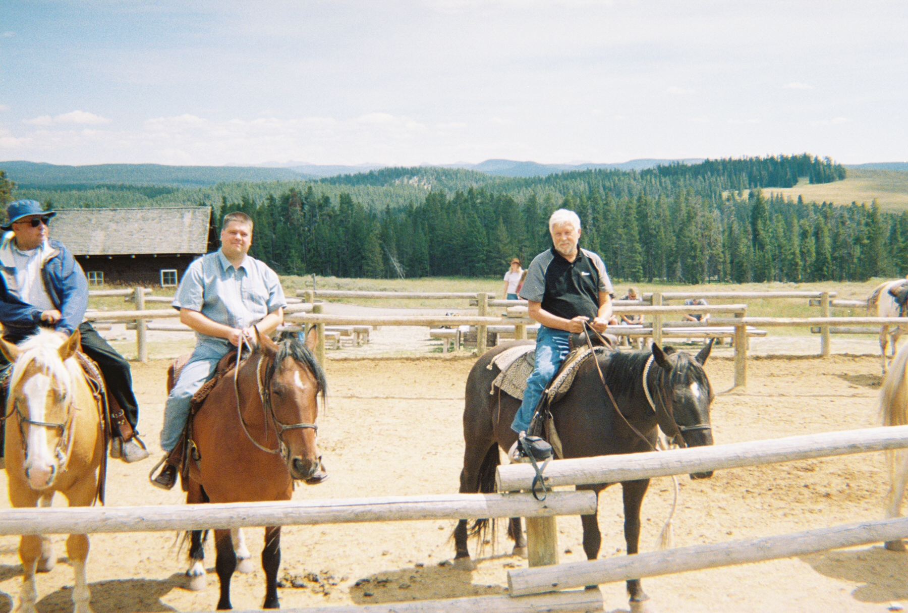 Me and my dad on horses.