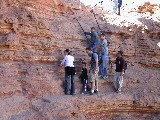 Climbing rocks in Israel