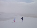 Rachel and David in White Sand Storm, White Sands National Monument, New Mexico