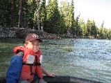 Slow rafting on Snake River. Grand Tetons National Park