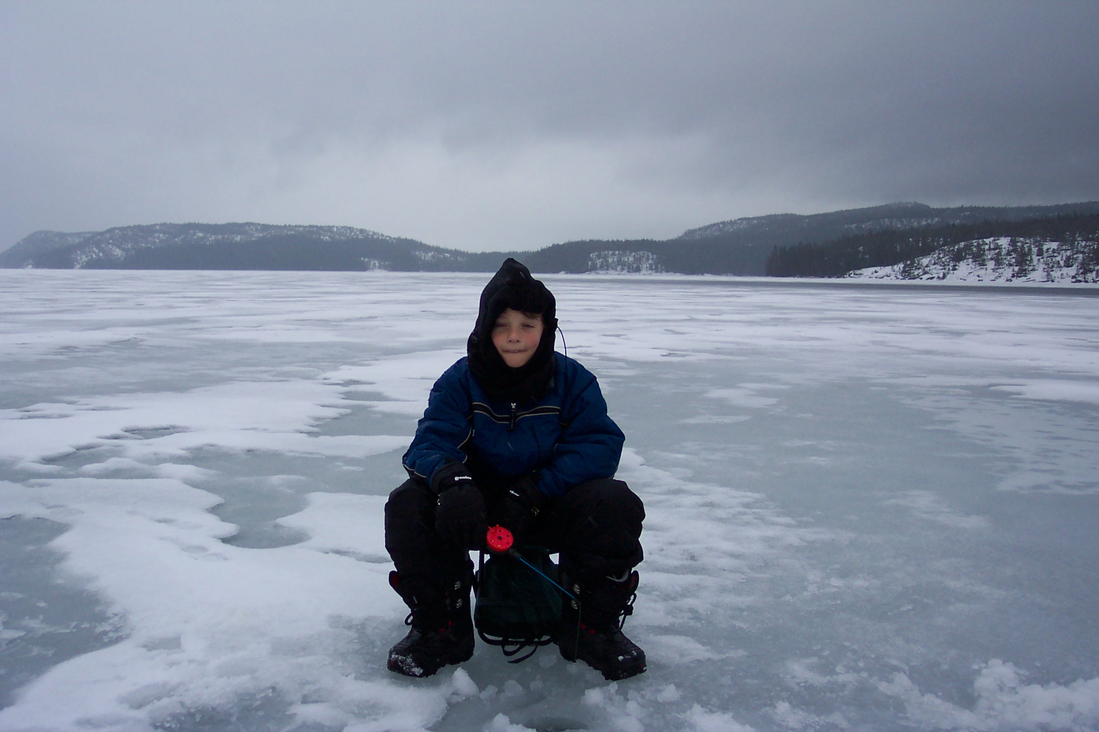 Ice Fishing in Örnsköldsvik, Sweden.