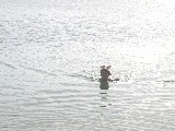 Swimming in the Dead Sea. Jacob floating around.