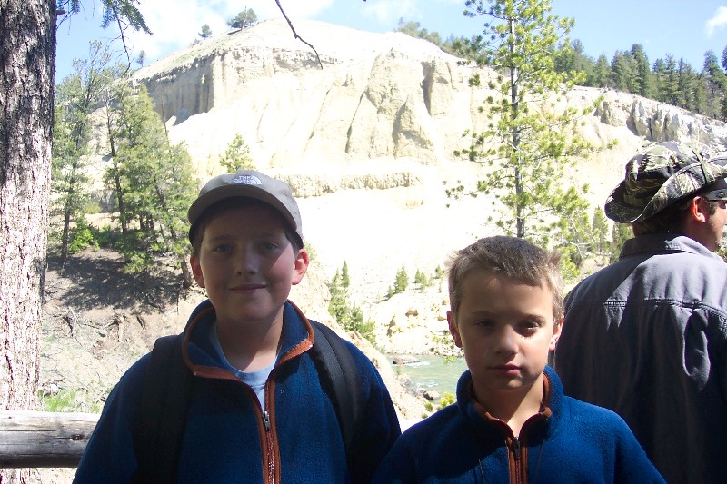 Max Knippers and Jake by the Grand Canyon of Yellowstone