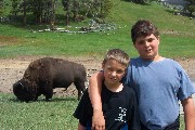 Harrison and Jacob in Yellowstone National Park