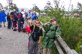 Preparing for a hike in Yellowstone, Wyoming, Jake and Taylor
