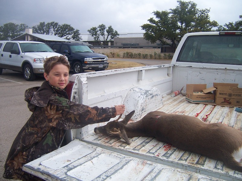 Jacob Shot his first Buck a five, maybe six pointer