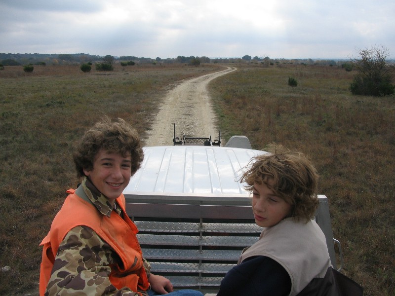 Kelan and Jacob. In the morning the boys shot 45 birds and in the afternoon 44 birds