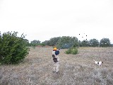 Hunting at Rough Creek. Jacob is shooting. The circle shows where the bird is