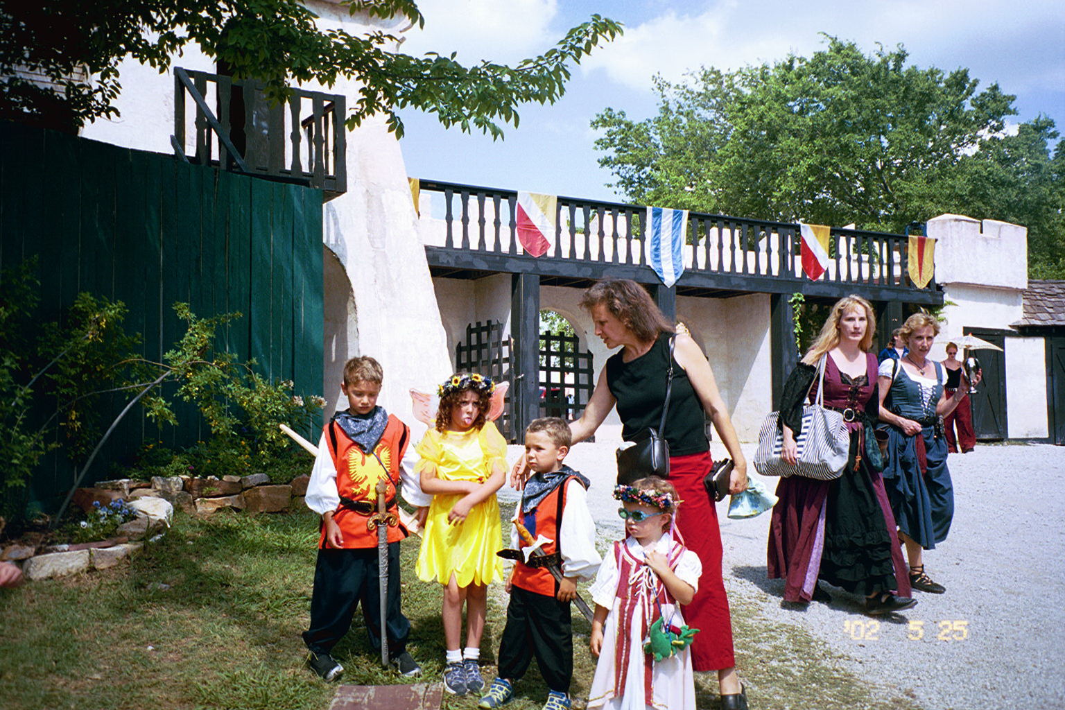 Jacob, Anna, David and Rachel at Scarborough Faire, Claudia is behind the kids