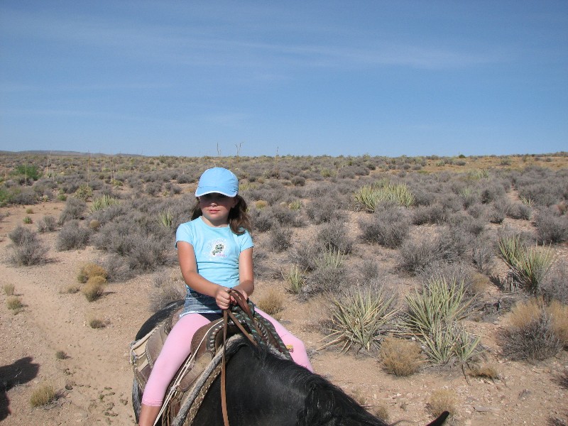 Rachel riding a horse at the Grand Canyon