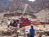 Taking a helicopter down Grand Canyon