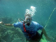 Thomas snuba diving in the caribbean