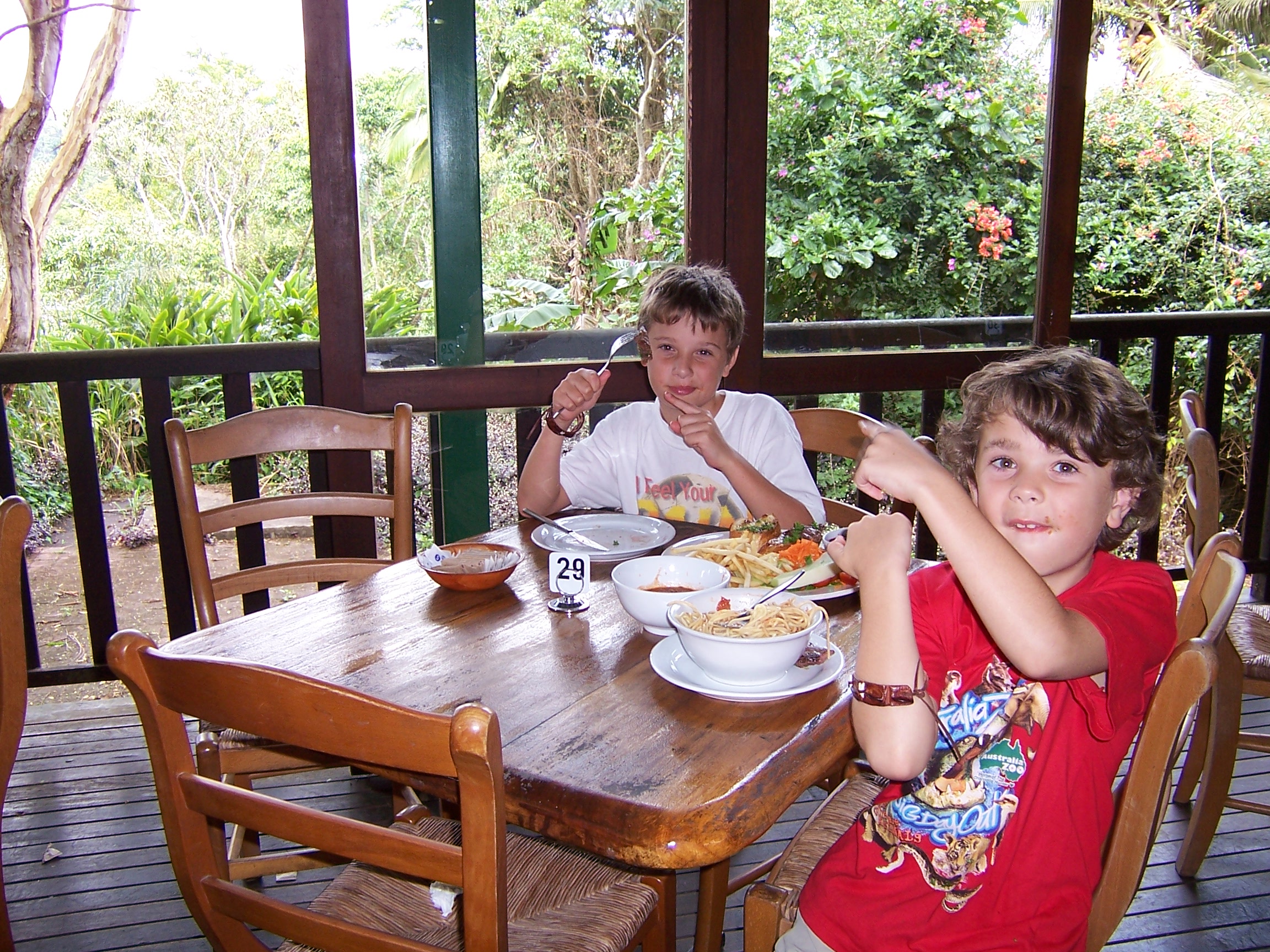 Eating Kangaroo and Crocodile in Kuruanda (town in the rain forest)