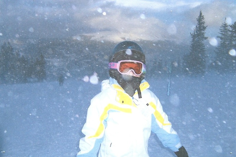 All the kids started going on steep (blue/diamond) slopes this year. This is Rachel on top of a mountain when in a snow storm. We lost almost all photos in a hard disk crash. This is one of the rare surviving pictures from our December 2005 trip
