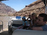 Wikmans on a boat on Colorado River, Grand Canyon West