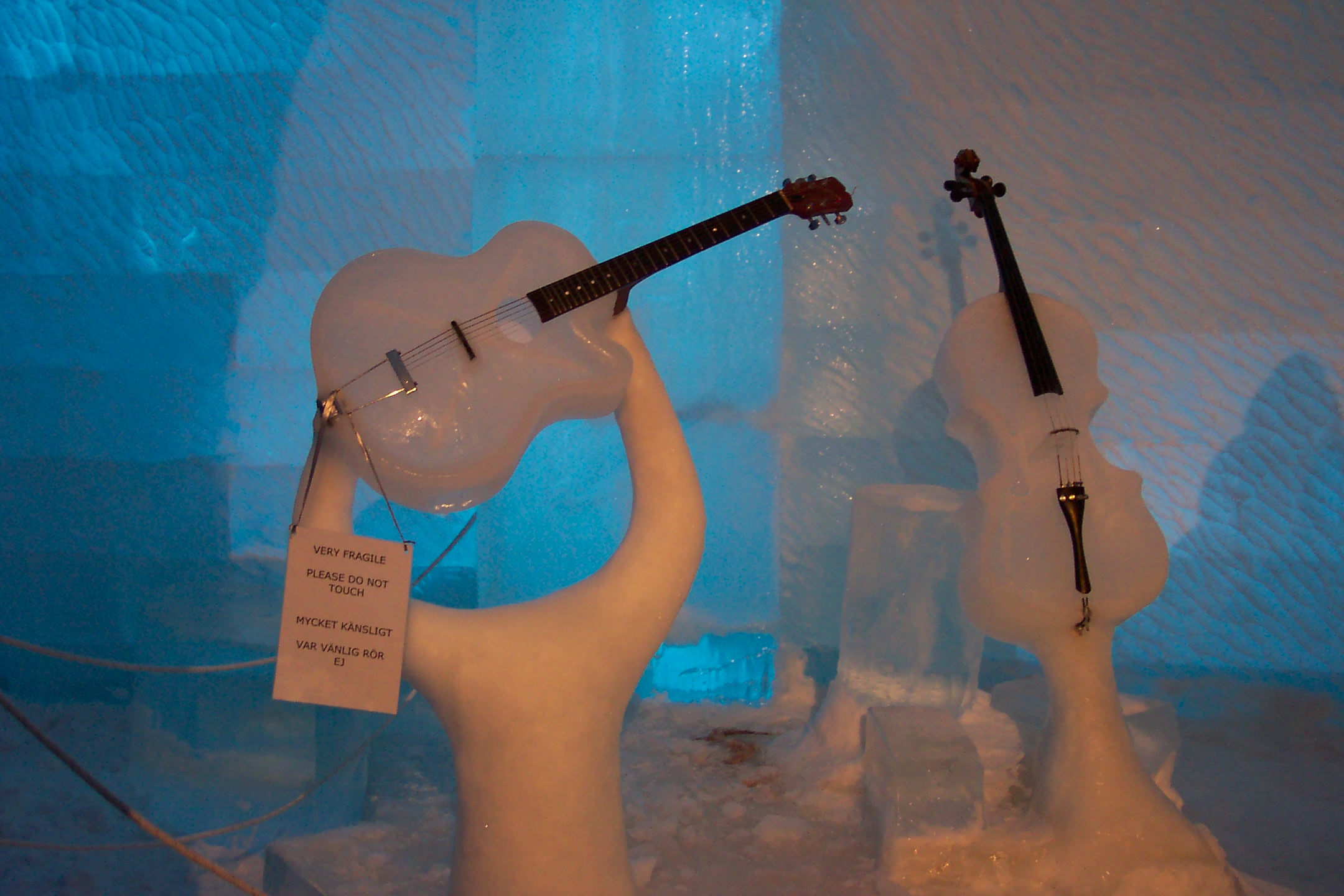 Musical Instruments in the Ice Hotel Ice Bar