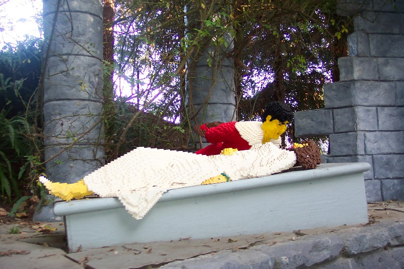 Lego sleeping beauty on the Legoland fairytale ride