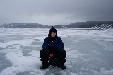 Jacob Ice Fishing in Bäckfjärden