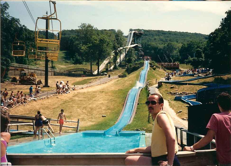 Action Park, New York. Håkan had just gone down this waterslide.