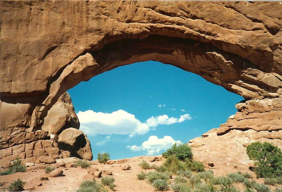 Remarkable rock formations in Utah, notice my brothe