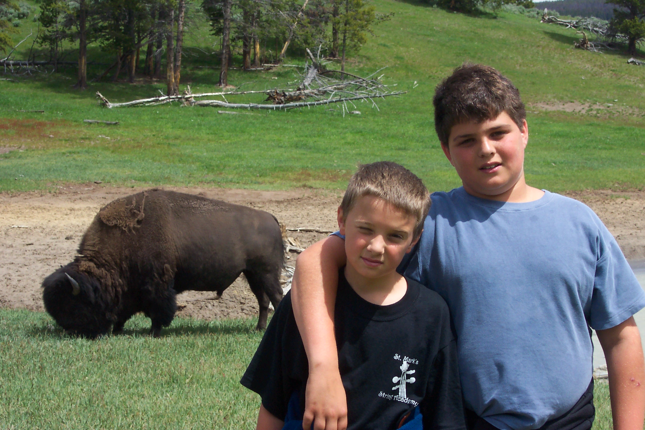 Jacob and Harrison in Yellowstone National Park