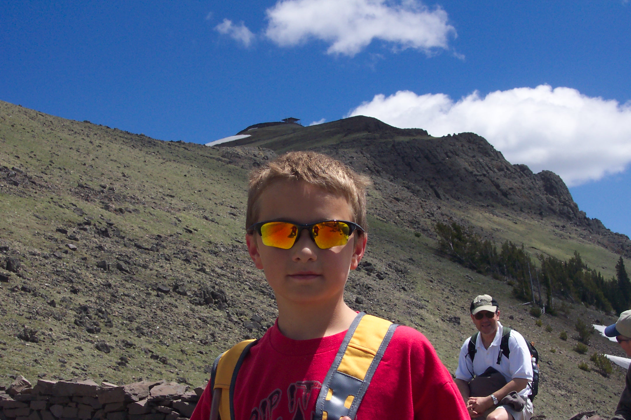 Jacob climbing Mount Washburn in Yellowstone National Park