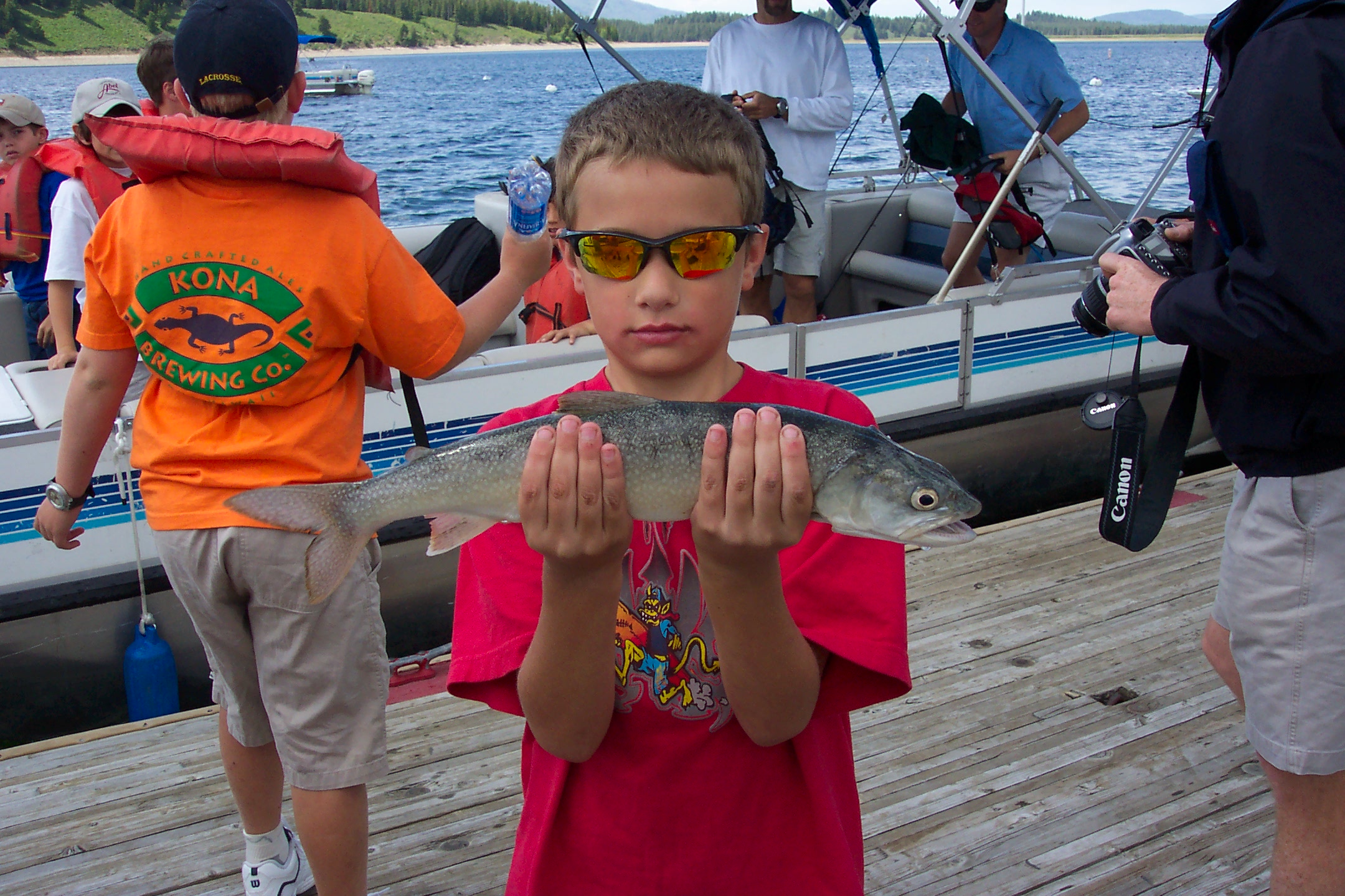 Jacob caught six trout when fishing on Jackson Lake