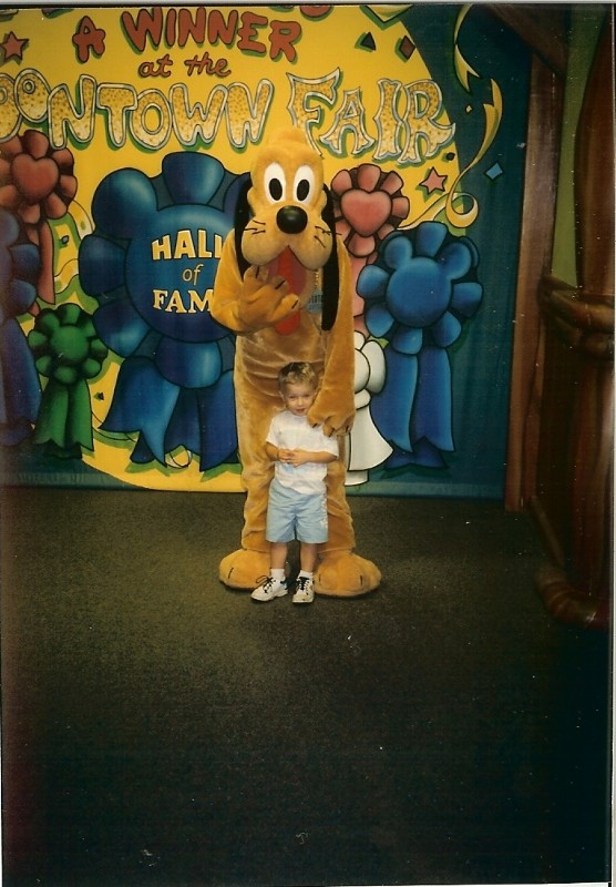 Jacob meets Pluto in Magic Kingdom