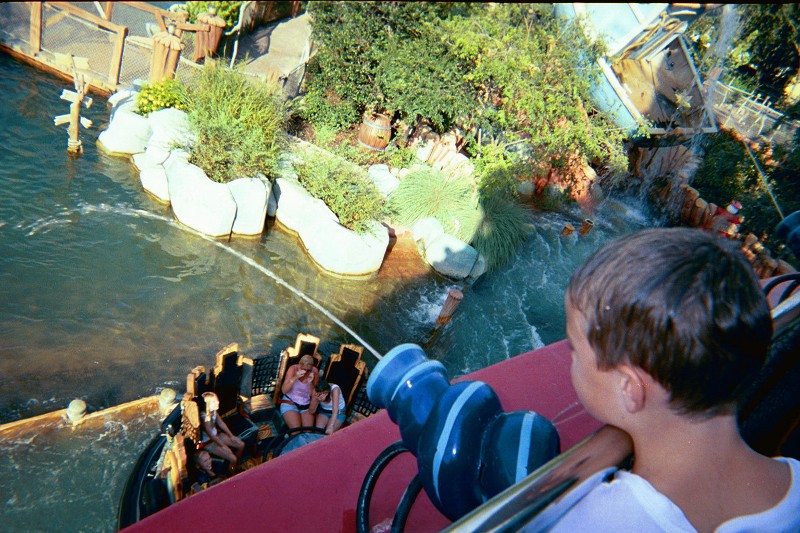 Jacob spraying people at Adventure Island