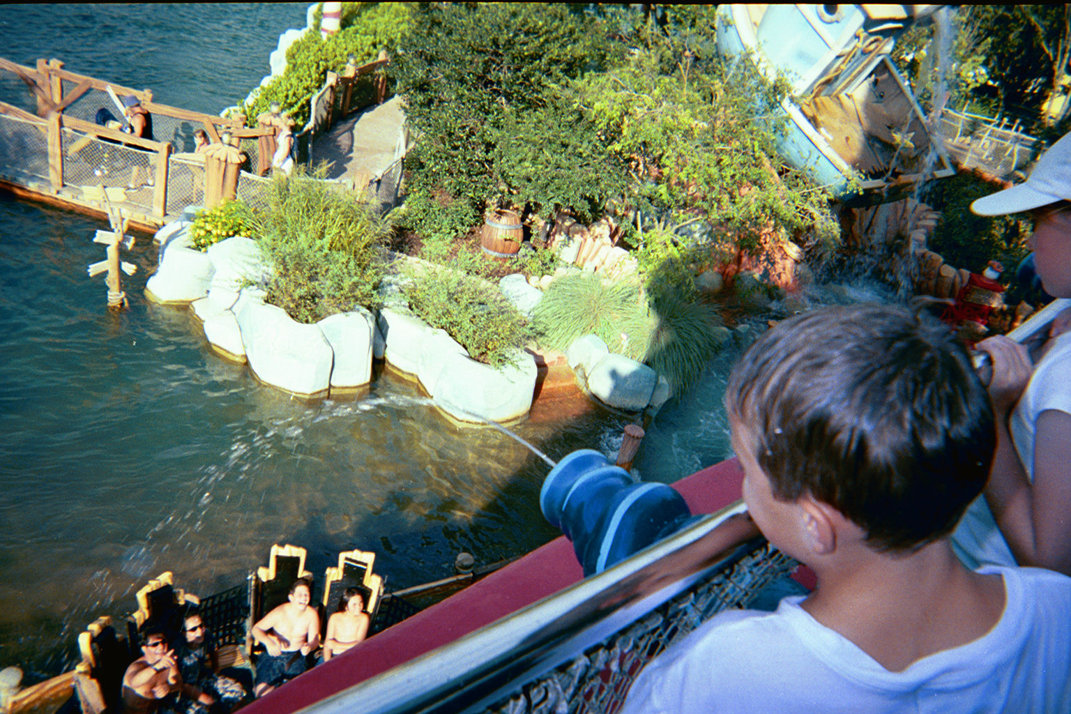 Jacob spraying people at Adventure Island