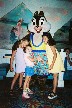 Chip or Dale gives Sara, Rachel and Anna a hug. Sara and Anna Van Newkirk are friends of us and Kleas daughters