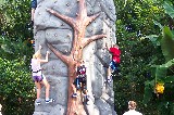 David and Jacob doing rock climbing at Adventure Island