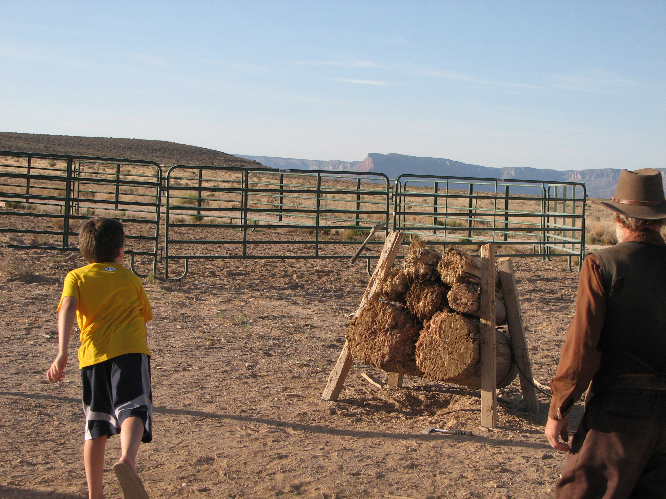 David throwing an axe