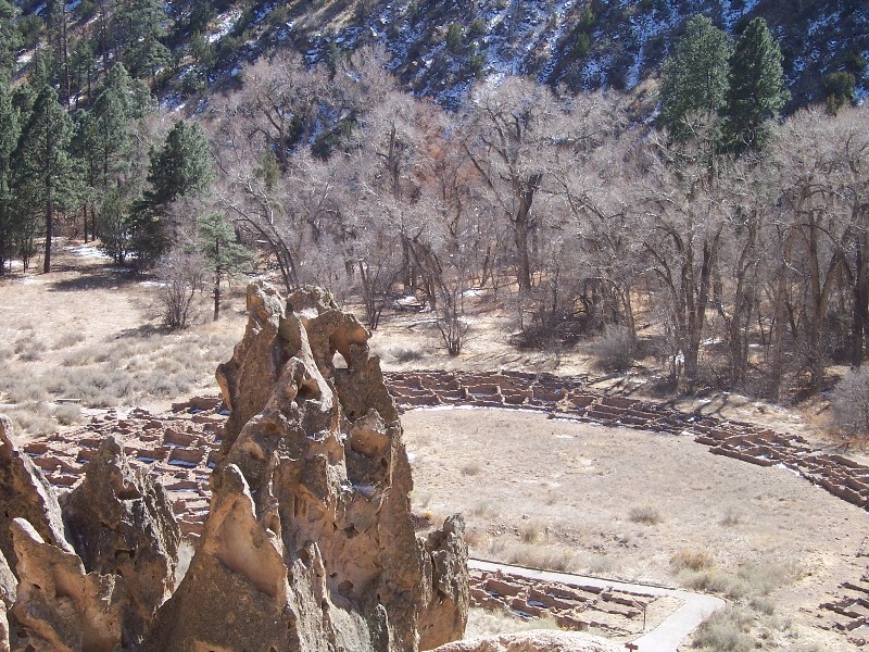 View over the ancient Indian ruins