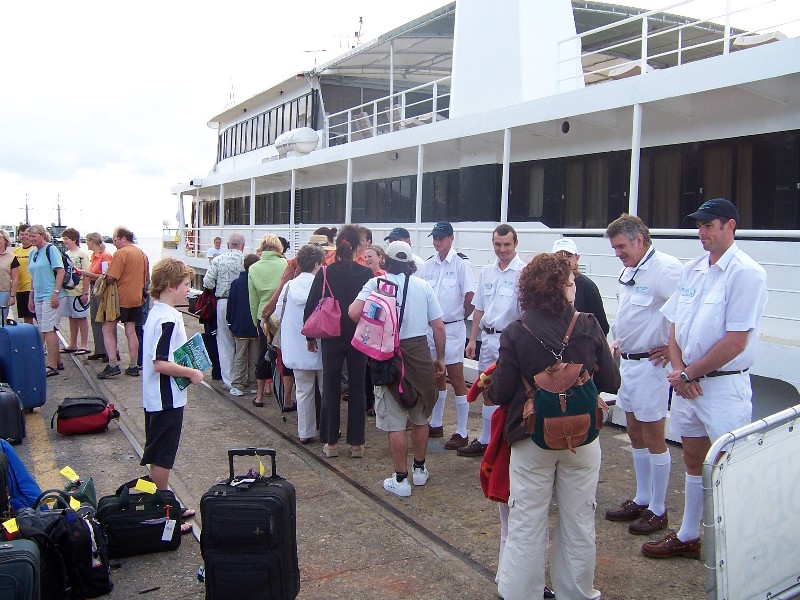 Leaving the Coral Princess after a five day cruise