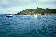 We took a submarine trip around the Virgin Islands to see the underwater life. This is the trip right before us during the dive