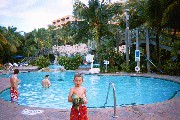 David in front of the Pool