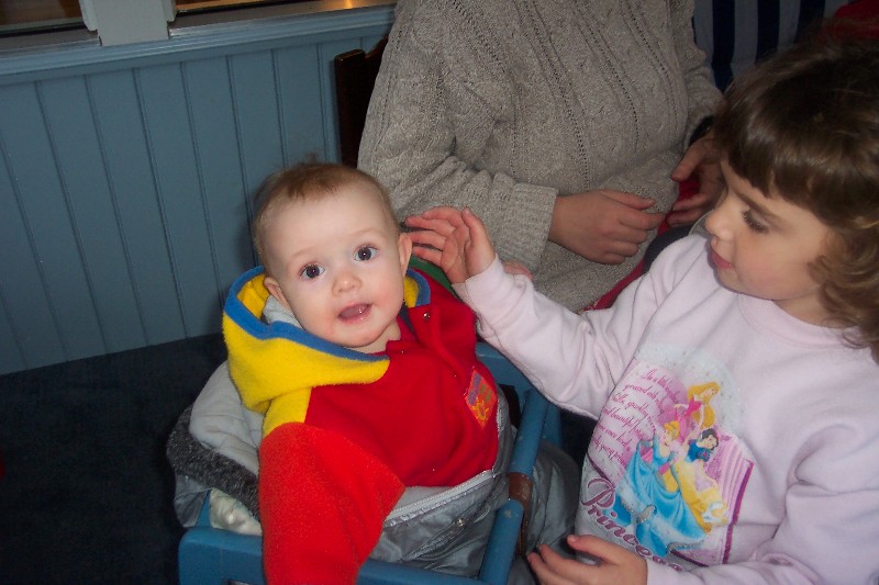 Greta the youngest cousin at the time. Rachel on the right